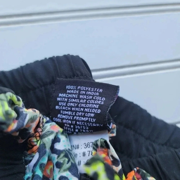 Real Love Girls Floral Lightweight Jogger Pull On Pants Orange Green Sz 14/16 - Picture 3 of 9